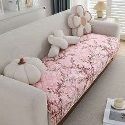 HOKIPO Pink & Brown Printed Waterproof Quilted Sofa Seat Mats-image-34