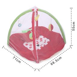 Babyhug Play Gym With Apple Cut & Mosquito Net - Red image 3