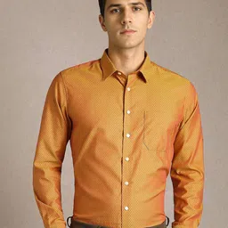 Louis Philippe Slim Fit Textured Long Sleeves Pure Cotton Formal Shirt-picture-26