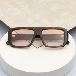 Ted Smith Unisex Light Brown Aviator Premium Acetate Sunglasses With Polarised Lens-32
