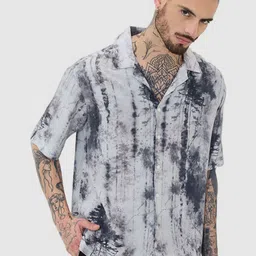 Snitch Men Relaxed Boxy Opaque Printed Casual Shirt-image-80
