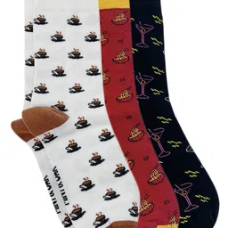 Mint & Oak Men Pack Of 3 PatternedCotton Ankle-Length Socks-image-99