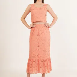 IX IMPRESSION Embroidered Top With Skirt Co-Ords-picture-35