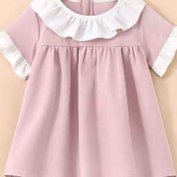 YK Kids-Girls Solid Round Neck Peplum Dress-image-34