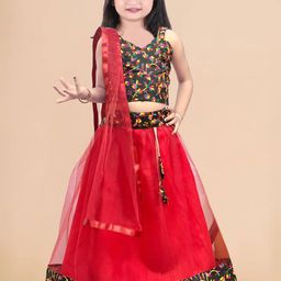 Sainur creation Girls Embroidered Thread Work Ready to Wear Lehenga & Blouse With Dupatta-image-74