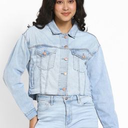 AMERICAN EAGLE OUTFITTERS Women Washed Crop Denim Jacket-picture-1