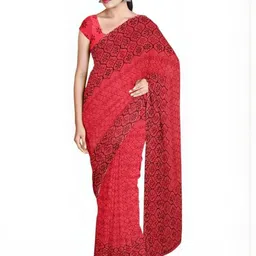 Ruhabs Ethnic Motifs Printed Georgette Saree With Blouse-picture-48