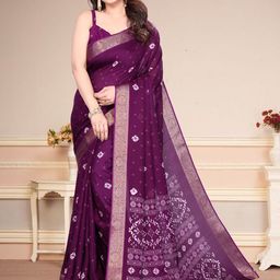 SUPERLAXMI Bandhani Zari Border Saree-image-99