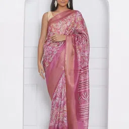 LABEL KASHI Floral Printed Zari Saree-picture-18