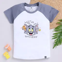 YK X Minute Mirth Girls Tom and Jerry Printed Cotton Crop Top-image-16