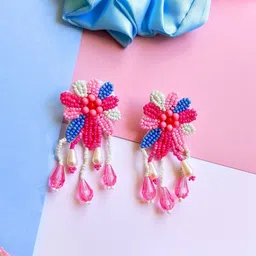 Sangria Gold-Plated Beads Drop Earrings-94