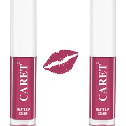 CARET ORGANIC Set Of 2 Transfer ProofMini Liquid Matte Lipstick -2ml Each - Punch Pink-28