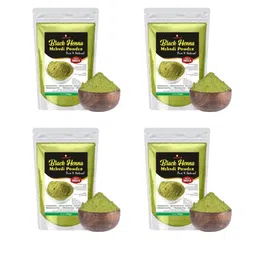 VOORKOMS Set Of 4 Organic Black Henna Mehndi Powder Natural Hair Coloring - 100 g Each-12