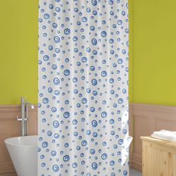 ArtzFolio White & BluePrinted Waterproof Shower Curtains-image-87