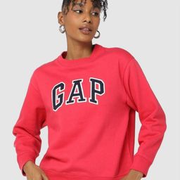 GAP Women Brand Logo Relaxed Fit Round Neck Sweatshirt-picture-4