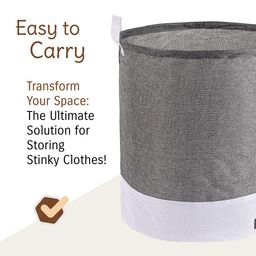 Kuber Industries 3-Pcs Grey & White Foldable Cloth Basket With Handle - 43 L image 4