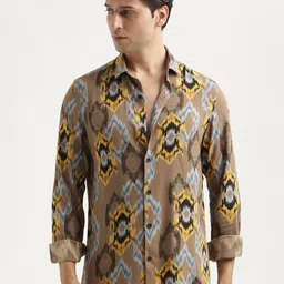 Blu MNKY Men Smart Slim Fit Printed Casual Shirt-image-66