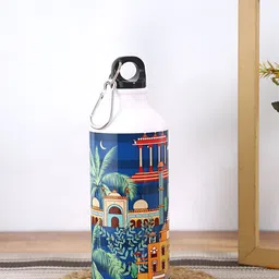 PENTADECO Blue & Green Single Aluminium Printed Single Wall Vacuum Water Bottle-image-38