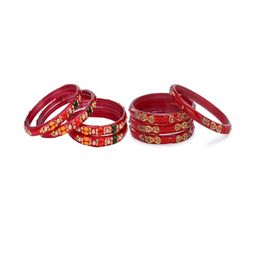 SOMIL Set Of 8 Multi Alloy Artificial Stones and Beads Antique Bangles-image-76