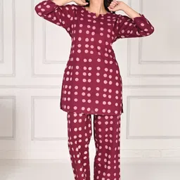Do Dhaage Women Red Printed Regular Pure Cotton Kurta with Trousers-image-4