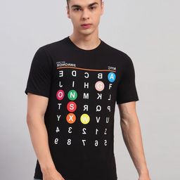 SWAGNOX Men Graphic Printed Round Neck Cotton Regular Fit T-shirt-image-16