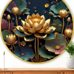 Myntra Elegant Homes Green & Gold-Toned Floral And Botanical Wooden Wall Art-26