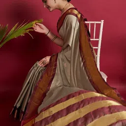 yourwish Woven Design Zari Silk Cotton Ikat Saree-image-50