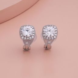 Kushal's Fashion Jewellery Rhodium-Plated Party Zircon Geometric Studs Earrings-image-81