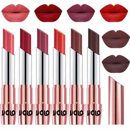 VOLO Set Of 6 Creme Matte Lipsticks 3.5 g - Dark Peach-Red-Cherry-Orange-Coffee-Chocolate-14