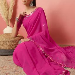Sangria Embellished Pure Georgette Saree-image-36