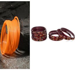 SOMIL Set Of 20 Artificial Stones and Beads Studded Glass Bangles-image-52