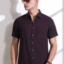 Thomas Scott Men Smart Slim Fit Spread Collar Textured Casual Shirt-image-74