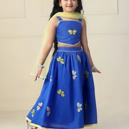 BAESD Girls Embroidered Thread Work Ready to Wear Lehenga & Blouse With Dupatta-image-15