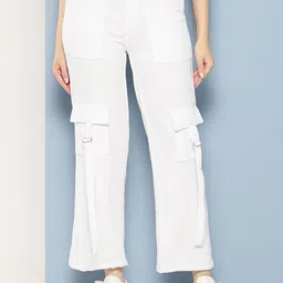 Girls Casual Wear White Colour Solid Nylon Pant-image-96