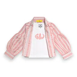 Gini and Jony Girls Printed Shirt Collar Crop Cotton Shirt Style Top-picture-57