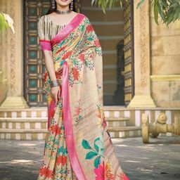 Mitera Floral Pure Cotton Designer Saree-image-7