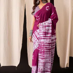 BerMondsey Tie and Dye Dyed Printed Pure Cotton Block Print Saree-picture-9