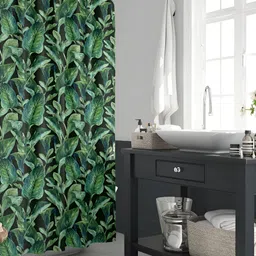 ArtzFolio Green & Black Tropical Printed Waterproof Shower Curtains-picture-56