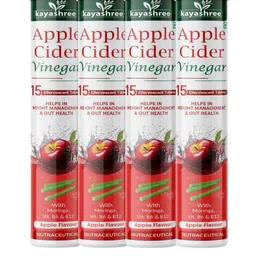 Kayashree Set Of 4 Apple Cider Vinegar Effervescent Tablets - 15 Effervescent Tablets Each-4