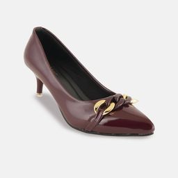 Mast & Harbour Women Pointed Toe Kitten Heel Pumps-image-4
