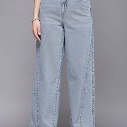 COSMIC TRIO Women Smart Flared High-Rise Heavy Fade Jeans-image-27
