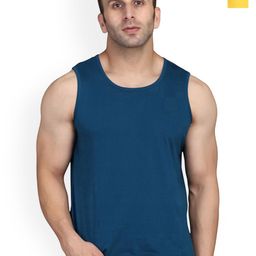 SLOWLORIS Pack Of 2 Printed Round Neck Cotton Gym Vests-picture-40