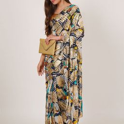 MISS HAUTE Floral Printed Pure Georgette Saree-image-69