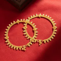 TEEJH Gold-Plated Artificial Beaded Anklets-38