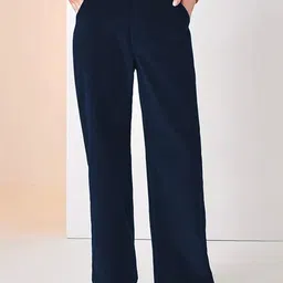 Outzidr Women Classic Straight Fit Low-Rise Trousers-image-15