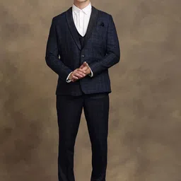 Turtle Checked Three Piece Suit-image-47