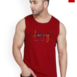SLOWLORIS Pack of 2 Printed Combed Cotton Vest VSL26 CMB(CHS MAROON)(ADV RED)-image-48