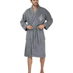 RANGOLI 460 GSM Bath Robe With Belt & Matching Slipper-46