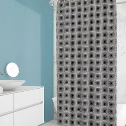 ArtzFolio Black & Grey Printed Waterproof Shower Curtain-3