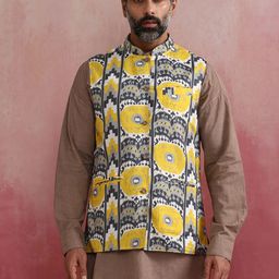 trueBrowns Printed Woven Nehru Jackets-47